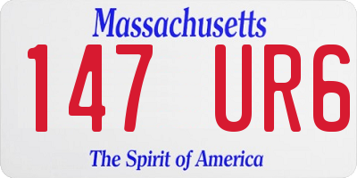 MA license plate 147UR6