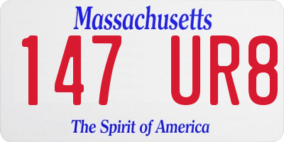 MA license plate 147UR8