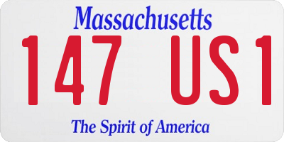 MA license plate 147US1