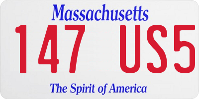 MA license plate 147US5