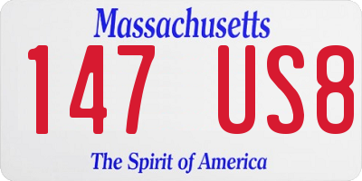 MA license plate 147US8