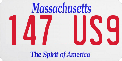 MA license plate 147US9
