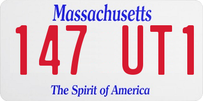 MA license plate 147UT1