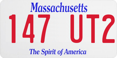 MA license plate 147UT2