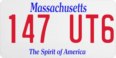 MA license plate 147UT6