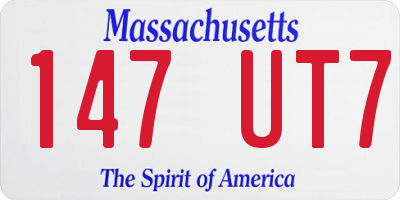 MA license plate 147UT7