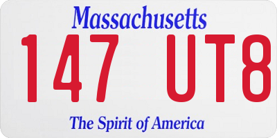 MA license plate 147UT8