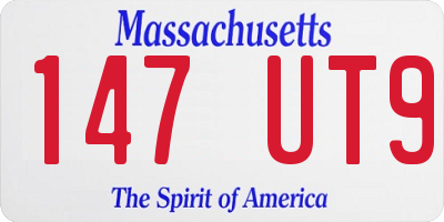 MA license plate 147UT9