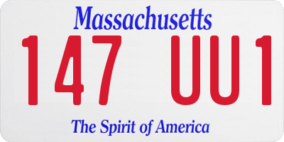 MA license plate 147UU1
