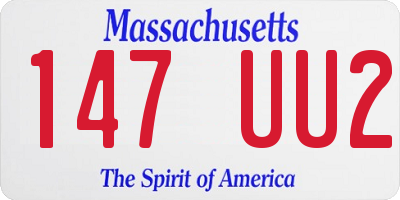 MA license plate 147UU2