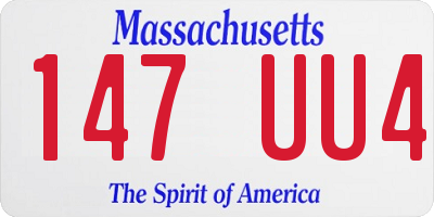 MA license plate 147UU4