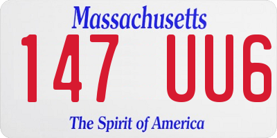 MA license plate 147UU6