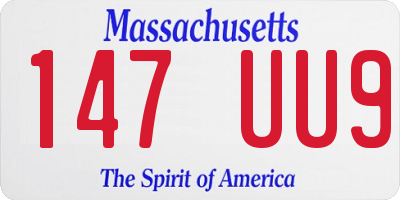 MA license plate 147UU9