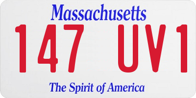 MA license plate 147UV1