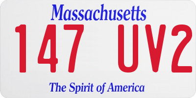 MA license plate 147UV2