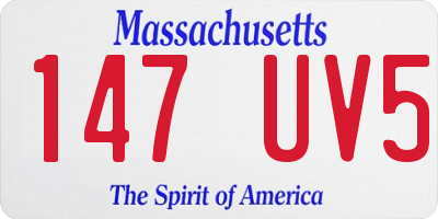 MA license plate 147UV5