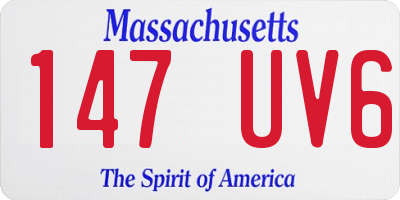 MA license plate 147UV6