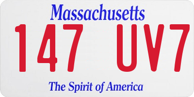 MA license plate 147UV7