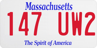 MA license plate 147UW2