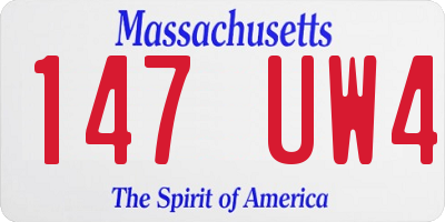 MA license plate 147UW4