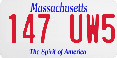 MA license plate 147UW5