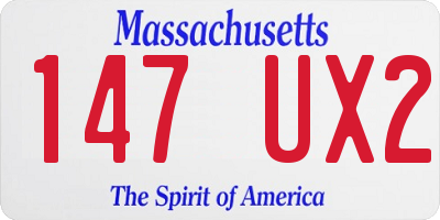 MA license plate 147UX2