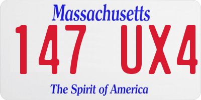 MA license plate 147UX4