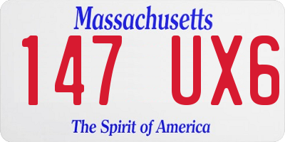 MA license plate 147UX6