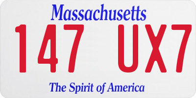 MA license plate 147UX7