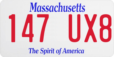 MA license plate 147UX8