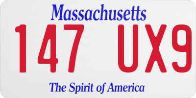 MA license plate 147UX9