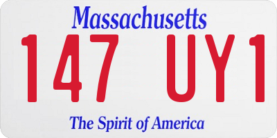 MA license plate 147UY1