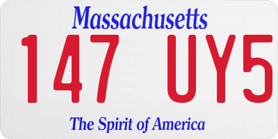 MA license plate 147UY5