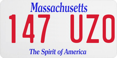 MA license plate 147UZ0