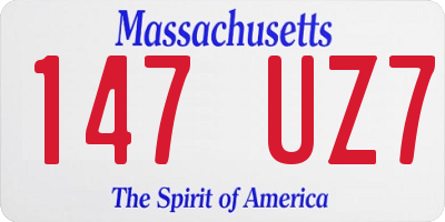 MA license plate 147UZ7