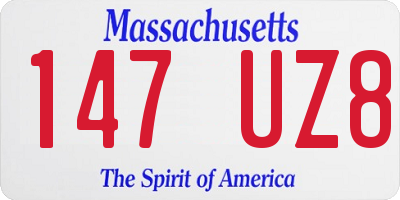 MA license plate 147UZ8