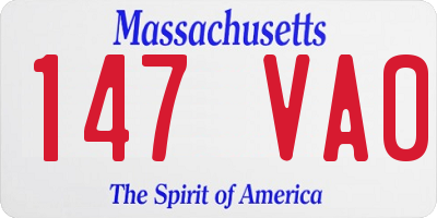 MA license plate 147VA0