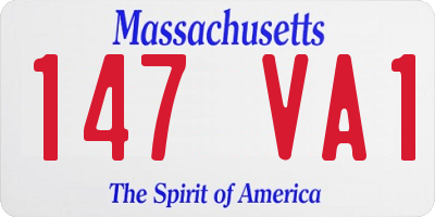 MA license plate 147VA1