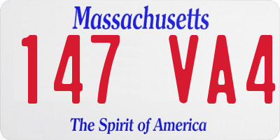 MA license plate 147VA4