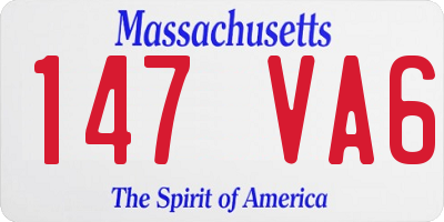 MA license plate 147VA6
