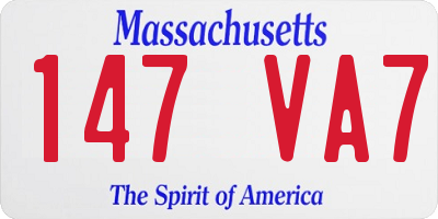 MA license plate 147VA7
