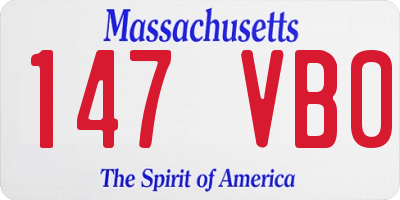 MA license plate 147VB0