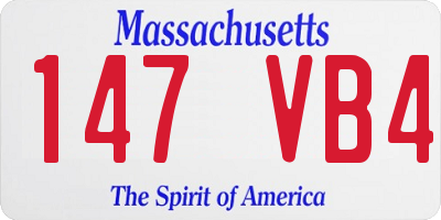 MA license plate 147VB4