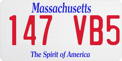MA license plate 147VB5