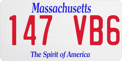 MA license plate 147VB6
