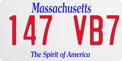 MA license plate 147VB7