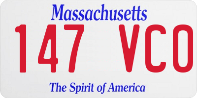 MA license plate 147VC0