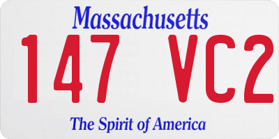 MA license plate 147VC2