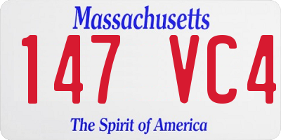 MA license plate 147VC4