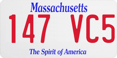 MA license plate 147VC5